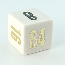 Backgammon 15mm Doubling Cube White Gold Numbers Replacement Game Piece 5/8 - £4.14 GBP