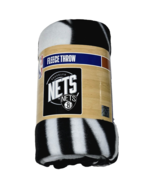 NBA Fleece Throw Brooklyn Nets Black White Grey 50x60in Blanket Décor - $29.99