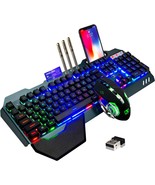 Wireless Gaming Keyboard And Mouse For Pc Gamers, Featuring A Rainbow Ba... - $86.96