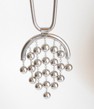 Vintage Celebrity NY Silver Necklace Bold Dangle Pendant Snake Chain Wat... - $16.95