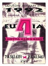 EU4IA Gotta Glo 2 Kno 90s LA Rave Flyer 1992 Underground Electronic Danc... - $745.20 MXN