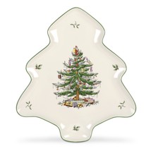 Spode Holiday Christmas 14 Inch Fine Porcelain Tree Shape Dish, Serving Tray - £58.22 GBP