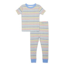 Wonder Nation Toddler Boy&#39;s Short Sleeve Tight Fit 2-Pcs Sleep Set Gray Sz 12M - £12.43 GBP