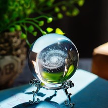 kanpura 2.4 inch (60mm) Galaxy Crystal Clear Ball, Glass Fengshui Ball P... - $19.56