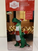 4 Foot Airblown Christmas Inflatable Festive Dinosaur NEW - £29.57 GBP