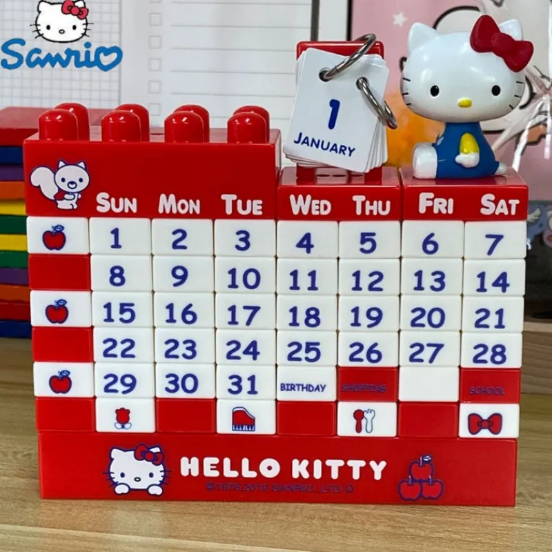 Sanrio Anime Hello Kitty Creative Assembly Block Building Calendar Cute Cartoon - £23.74 GBP