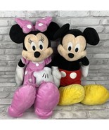 Disney Mickey Mouse And Minnie Mouse Pair Plush Toys 24” Jumbo Size - £22.88 GBP