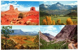 4 Postcards Western Scenics Monument Valley Mesa Verde Mountains Ouray U... - £4.74 GBP