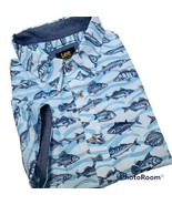 Lee Men&#39;s S/S Fish Theme Print Sport Shirt  White Size M NWT MSRP $50 - $34.99
