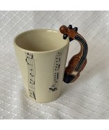 Violin Handle Musical Notes 3D 9 Ounce Coffee Mug Cup Stringed Instrumen... - $14.44