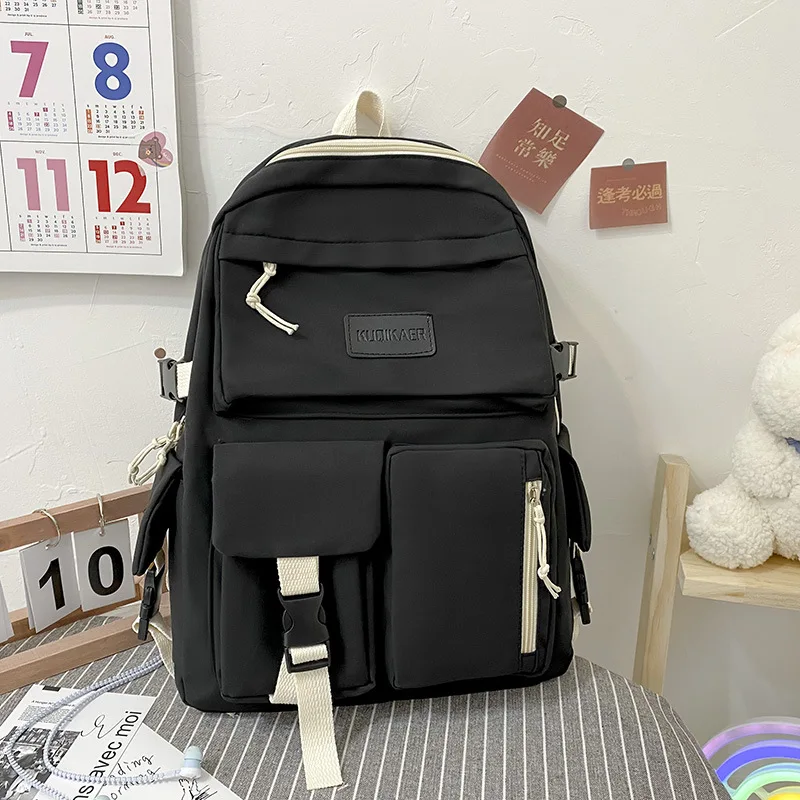 Canvas Backpack Korean Large-capacity Multilayer Junior High School Student Scho - £87.63 GBP