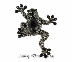 Anthony David Frog Brooch Pin with Swarovski Crystals - £42.23 GBP