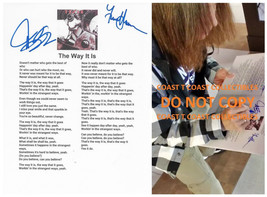 Jeff Keith &amp; Frank Hannon Signed Tesla The Way It Is Lyrics Sheet COA Proof - $197.99