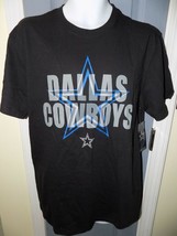 NFL DALLAS COWBOYS IN GRAY PRINT BLACK T-SHIRT SIZE M MEN&#39;S NEW - £15.98 GBP