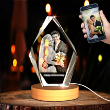 Personalized Iceberg Shape 3D Engraved Crystal Photo Gift - £62.07 GBP
