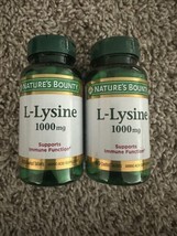 2X Nature&#39;s Bounty L-Lysine 1000mg Immune Support 60 Tabs Ea. EXP 10/26 - £9.38 GBP