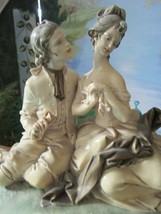 CAPODIMONTE ITALY SCULPTURE THE LOVERS SIGNED BY MERLI 11 x 15&quot; - £592.78 GBP