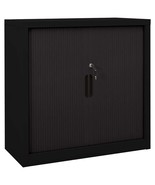  Sliding Door Cabinet Black Steel Compact Adjustable Shelves - $10,355.20 MXN