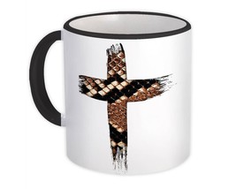 Snake Animal Print Cross : Gift Mug Christian Pattern For Her Feminine Modern - £12.55 GBP