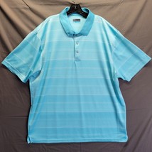 PGA Tour Blue Striped Men&#39;s Shortsleeve Sz XXXL Golf Polo - $17.54