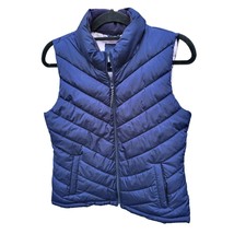 Gap Vest Medium Womens Blue Full Zip Sleeveless Pockets Fall Winter Casual - $20.58