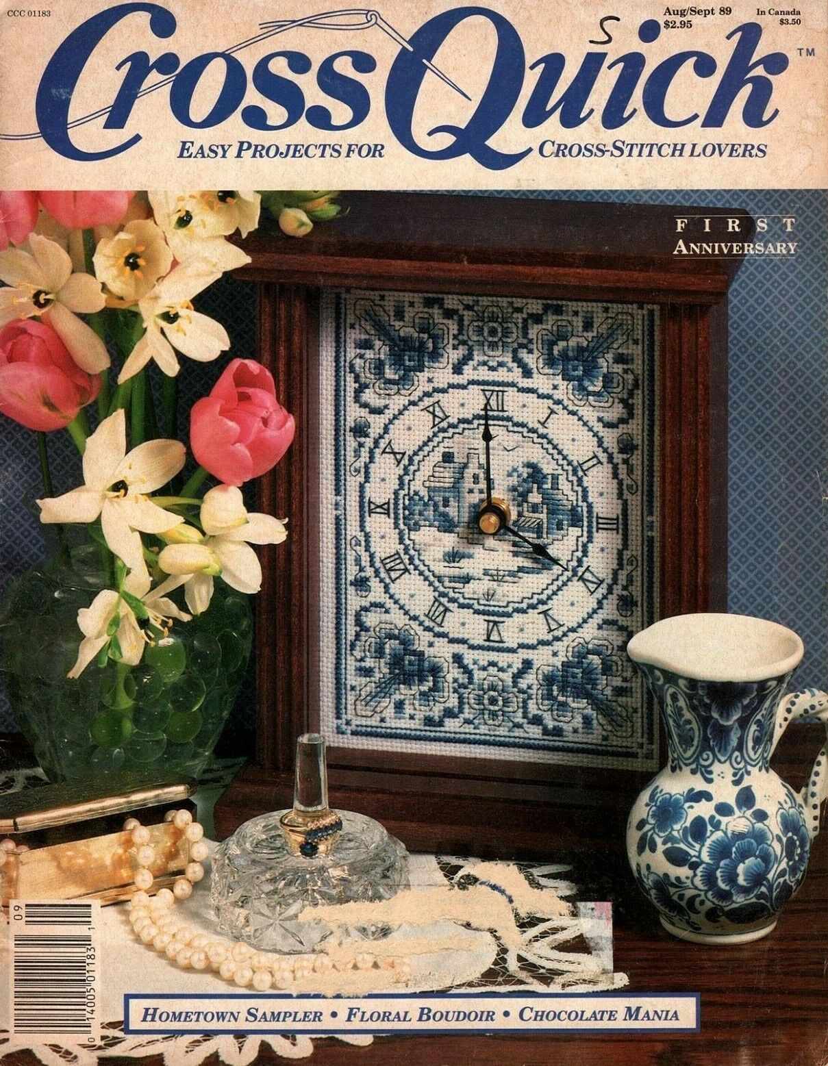 Cross Quick Magazine August/September 1989 Projects and Cross Stitch Patterns - $6.58