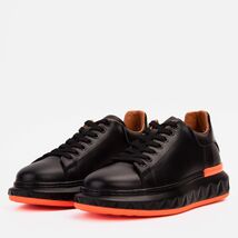The Linq Black & Orange Leather Men Sneaker image 2