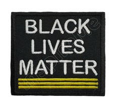 Black Lives Matter Embroidered Sew/Iron On Patch Hook &amp; Loop BLM Protest - £5.24 GBP+
