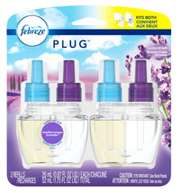 Febreze Plug Odor-Eliminating Air Freshener Oil Refill, Lavender, 2 ct  - £17.97 GBP