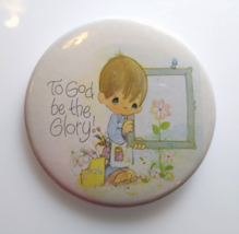 To God Be The Glory Precious Moments Pin Badge Button Pinback Vintage 2&quot;... - $13.50