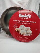 *Empty Tin* David&#39;s Cookies Butter Pecan Meltaways Empty Tin 10&quot; X 4&quot; - €10,77 EUR