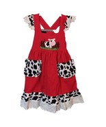 Marie Nicole Girls Country Cow Theme Dress Cross Back Eyelet Lace Sz XL ... - £10.44 GBP