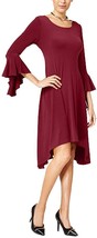 Alfani Womens Asymmetrical Bell Sleeve Dress,Banner Red,4 - £37.60 GBP