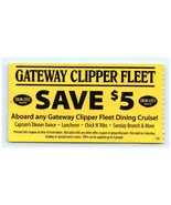 Vintage Gateway Clipper Fleet Iron City Shuttle Pass Coupon - $9.88