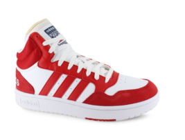 adidas Mens # 10 Hoops 3.0 Mid Basketball Leather Shoes White Red Hi Top... - $71.22+
