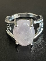 Natural Purplish Amethyst S925 Silver Plated Women Statement Ring Size 5.5 - $12.87