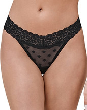 Skarlett Blue Dare Mesh Lace Thong Panties Black Size Large $20 - Nwt - $8.99