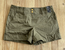 NEW New York Co Signature Fit 4&quot; Short 7th Ave Stretch Chino Green size ... - £20.32 GBP