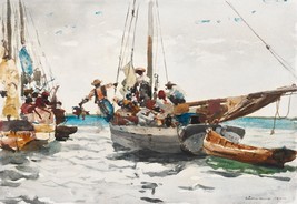 109989.Decoration Poster.Wall Room art.Winslow Homer painting.Fish market.Nassau - £12.74 GBP+