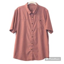 Men&#39;s Gerry Red Heathered Short Sleeve Button Down Quick Dry Shirt - £11.04 GBP