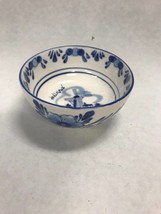 Vintage Delft Blue small bowl windmill hand painted HOLLAND 3.5 by 1.5 inch - £28.48 GBP