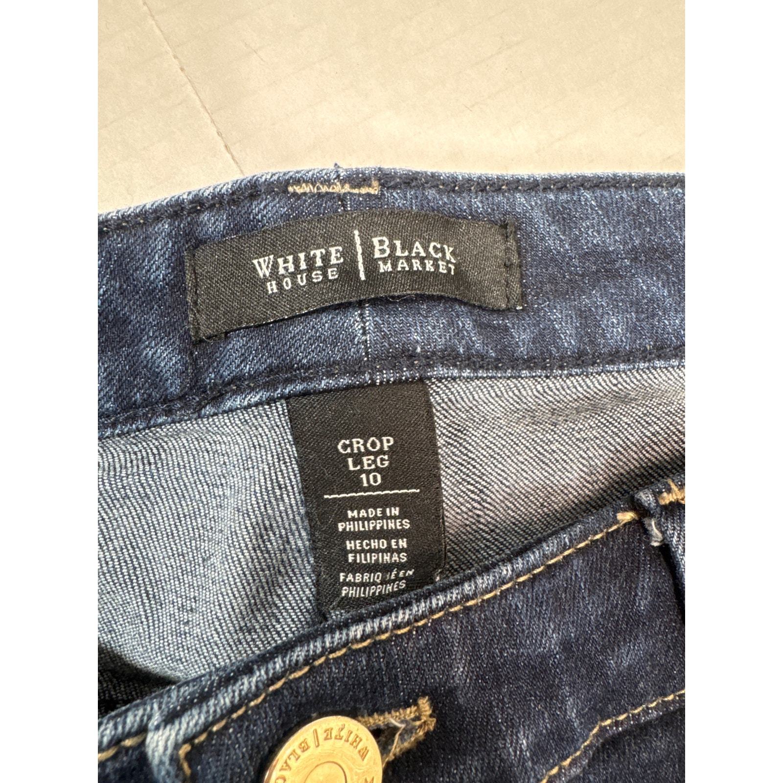 WHBM Straight Crop leg Jeans Capris Womens Medium Wash Blue Size 10 Item image 3