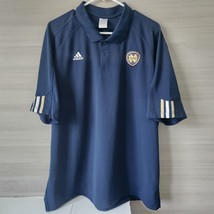 Vintage Adidas Notre Dame Logo Embroidered Mens Polo Shirt Size XL Navy Blue - £22.89 GBP