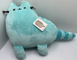 ADORABLE 11&quot; x 16&quot; Lt. Blue GUND Pusheen Dinocat Dinosaur Plush New - £14.43 GBP