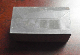 Vintage Wood &amp; Metal Printer Block Stamp - Image of Ranch House - £13.23 GBP