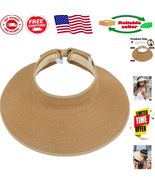 Packable Wide Brim Sun Hat for Women - Stylish Straw Visor with Adjustab... - $50.34 CAD