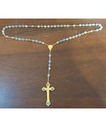 Vintage ROMA Italy Catholic Rosary Irredscent Crystal Spinning Beads Gol... - £45.51 GBP