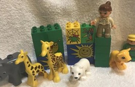 Lego Duplo Mixed Lot Zoo Keeper &amp; Animals Blocks Collectible &amp; Fun Playset - $21.00