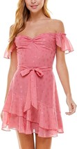 Dress Pink Size 3 Junior Off-The-Shoulder Ruffled A-Line City Studio 3 - £18.52 GBP