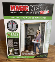 Magic Mesh Double Door - Hands Free Magnetic Screen Doors Up to 72” combined NEW - £14.78 GBP